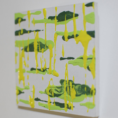 アクリル画 緑と黄色の作品 抽象画 「野菜」 マット アート インテリア 絵画 九七 ーkyu-nanaー