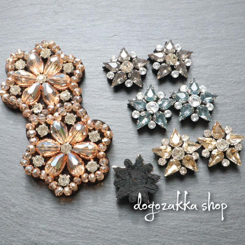 1個☆手縫いビジュー貼り付けパーツ ハンドメイド アクセサリーパーツ 