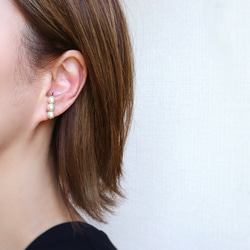 【14kgf】シンプル！シルキーパールEar cuff ー片耳ー 2枚目の画像