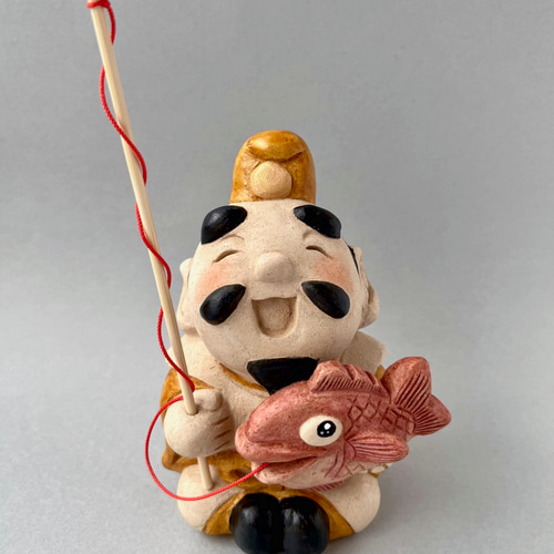 楽天市場】縁起物 置物 七福神〔恵比寿〕シルキーゴールド 日本