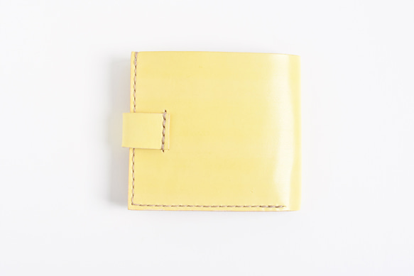 革の手染め財布 「レモン  No.52（二つ折り財布）」 4枚目の画像
