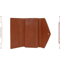 【OMC】義大利植鞣革信封式三折牛皮長夾(95115棕色) 第10張的照片
