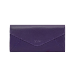 【OMC】義大利植鞣革信封式兩折牛皮長夾(95116紫色) 第7張的照片