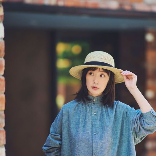 ローサ Rosa つば広 クラシック 麦わら帽子 ブラックリボン 57.5cm [UK