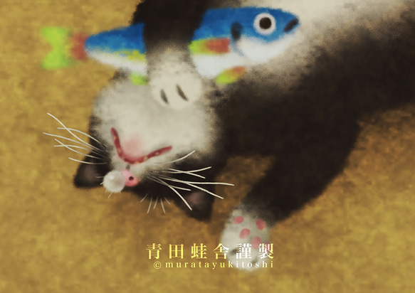 猫魚同眠:2024／ジクレー版画 5枚目の画像