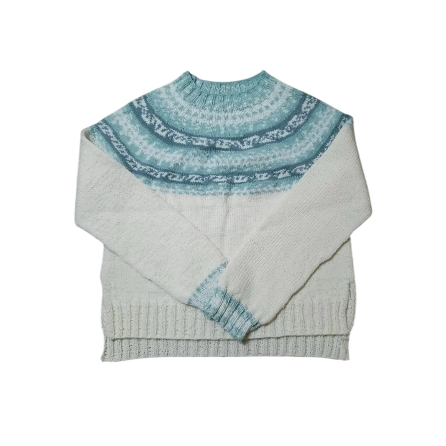 丸ヨークの段染め糸セーター