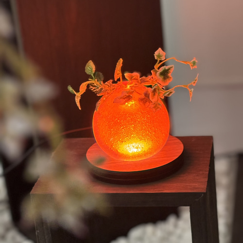 沖縄　琉球ガラス　スタンドライト　卓上ランプ　赤　レッド　黄色 沖縄 琉球ガラス スタンドライト 卓上ランプ 赤 レッド 黄色