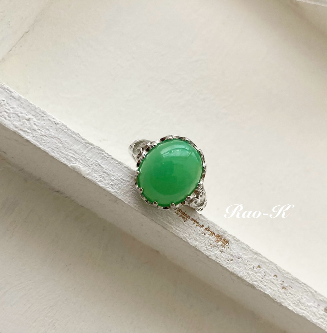 ✨silver925大人のアンティーク調リング〜クリソプレーズ