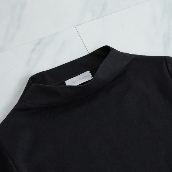 透明瓶頸氣球袖長袖黑色 第18張的照片