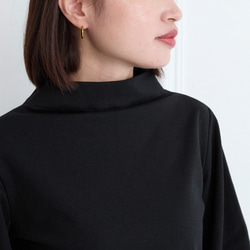 透明瓶頸氣球袖長袖黑色 第12張的照片