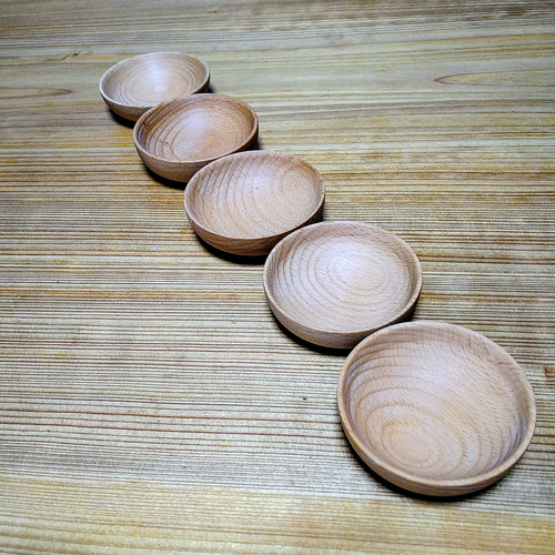木のお皿 深めの豆皿 5枚セット ブナ 木製 小皿 北欧テイストな木のお