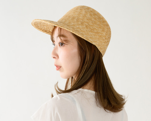 リコ Rico ロングバイザーキャップ 麦わら帽子 つば広 男女兼用 57.5cm