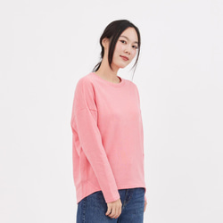 French Terry コットン Tシャツ / Pink 2枚目の画像