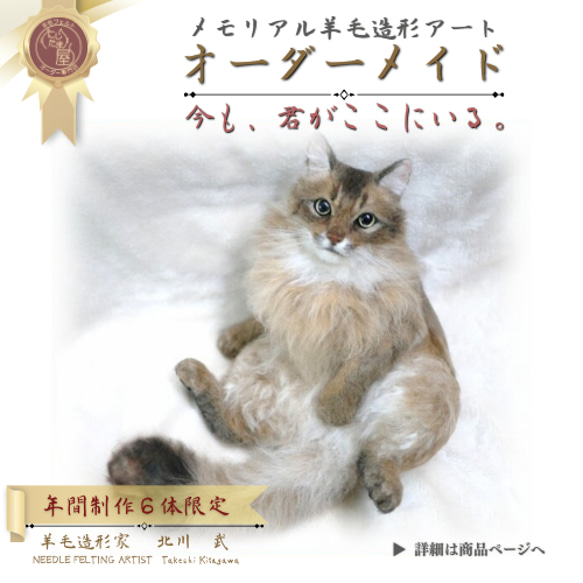 羊毛フェルト セミオーダー猫 めるる様 オーダー猫のタータン。 とっても美形な男の子。 またまた可愛い