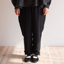 ふんわり可愛い、裾リボンパンツ｜国産ダブルガーゼ100％（9色） 1枚目の画像