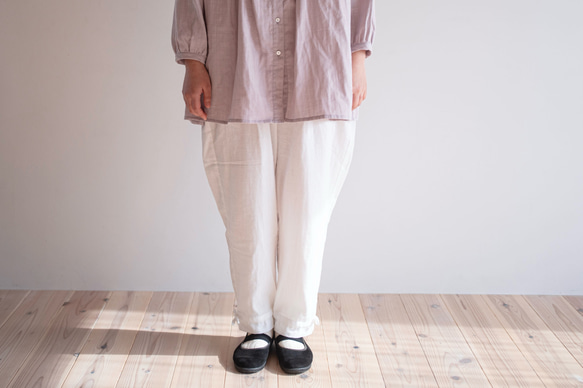 ふんわり可愛い、裾リボンパンツ｜国産ダブルガーゼ100％（9色） 6枚目の画像
