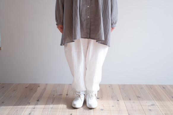 ふんわり可愛い、裾リボンパンツ｜国産ダブルガーゼ100％（9色） 4枚目の画像