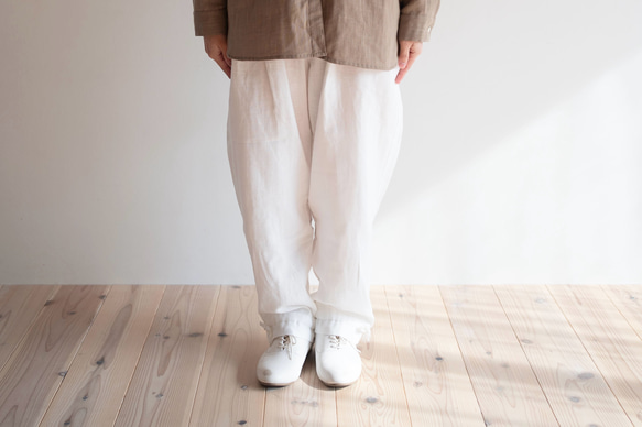 ふんわり可愛い、裾リボンパンツ｜国産ダブルガーゼ100％（9色） 2枚目の画像