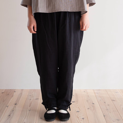 ふんわり可愛い、裾リボンパンツ｜国産ダブルガーゼ100％（9色） 3枚目の画像