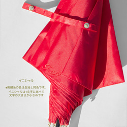 晴雨兼用折傘　スマートブレラ　モカフリル　タッセル付き〈名入れ刺繍できます〉 5枚目の画像