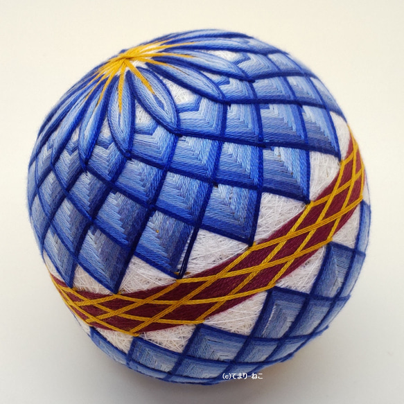 手毬猫の店 てまり「ポンポンダリア」白地水色花 手まり 手毬 手鞠 四季の飾り物 S1884332080(14432円)