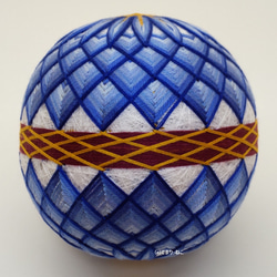 Temari 貓店 Temari“絨球大麗花”白色背景淡藍色花 Temari Temari Temari 季節性裝飾品 第3張的照片