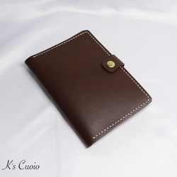 ヌメ革 手縫いのお薬手帳ケース（ダークブラウン）【送料無料】 9枚目の画像