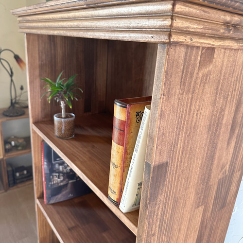 英国アンティーク木製ブックシェルフ/本棚/食器棚/飾り棚/ラック(89-17-1 英国アンティーク木製ブックシェルフ/本棚/食器棚/飾り棚/ラック