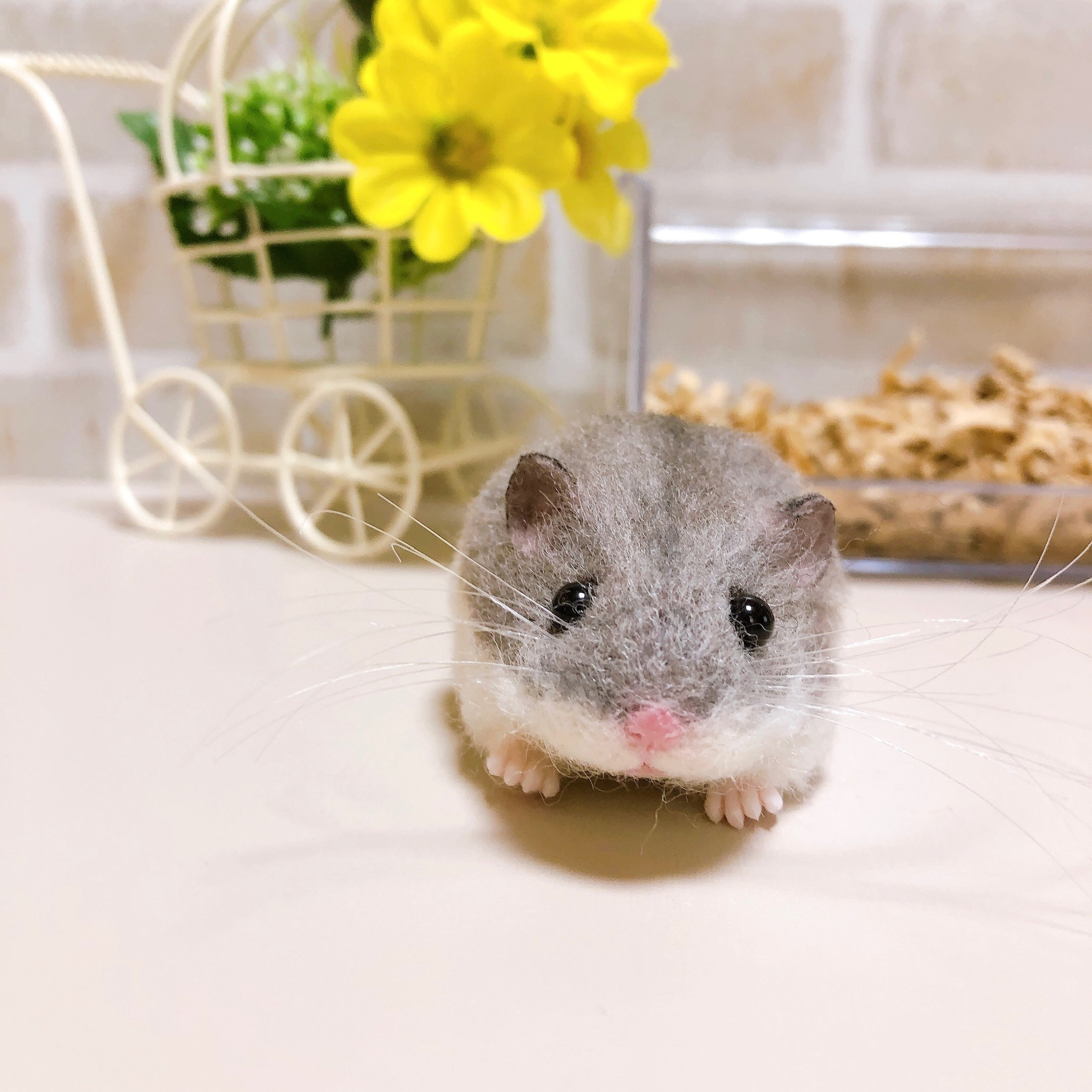 C.ブルーサファイア・ジャンガリアンハムスター 羊毛フェルト