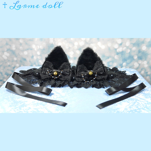 ふわふわファー　アニマルみみ　ヘッドドレス 受注生産】《☥》猫耳ファーヘッドドレス (白) ヘッドドレス