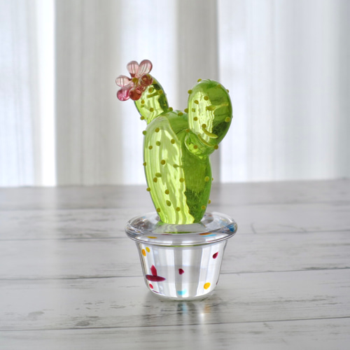 サボテン.バニーカクタス（花付き） その他置物 ガラス屋 Bepe