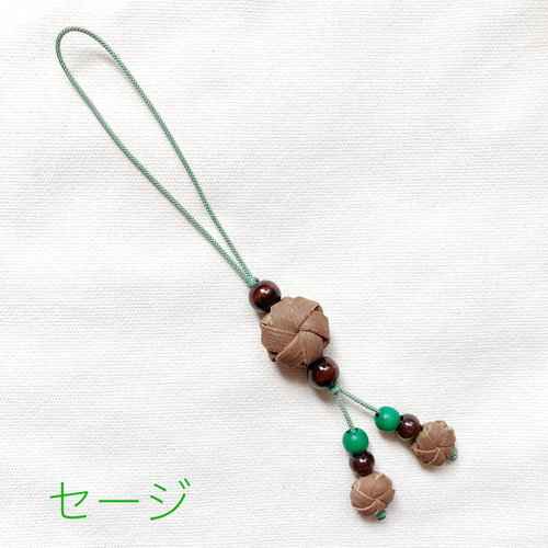 国産 山葡萄 チャーム（花編み）【受注製作】 バッグチャーム mico
