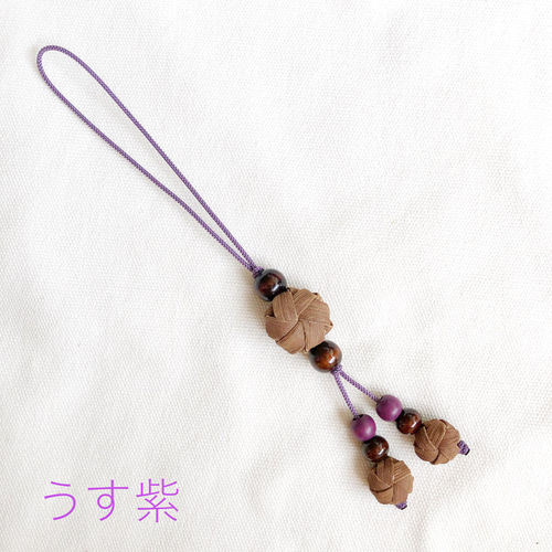 国産 山葡萄 チャーム（花編み）【受注製作】 バッグチャーム mico