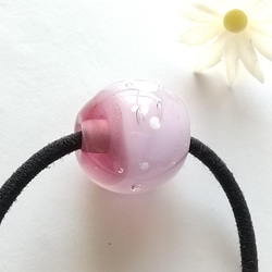 桜色とんぼ玉ヘアゴム 　ピンク 5枚目の画像