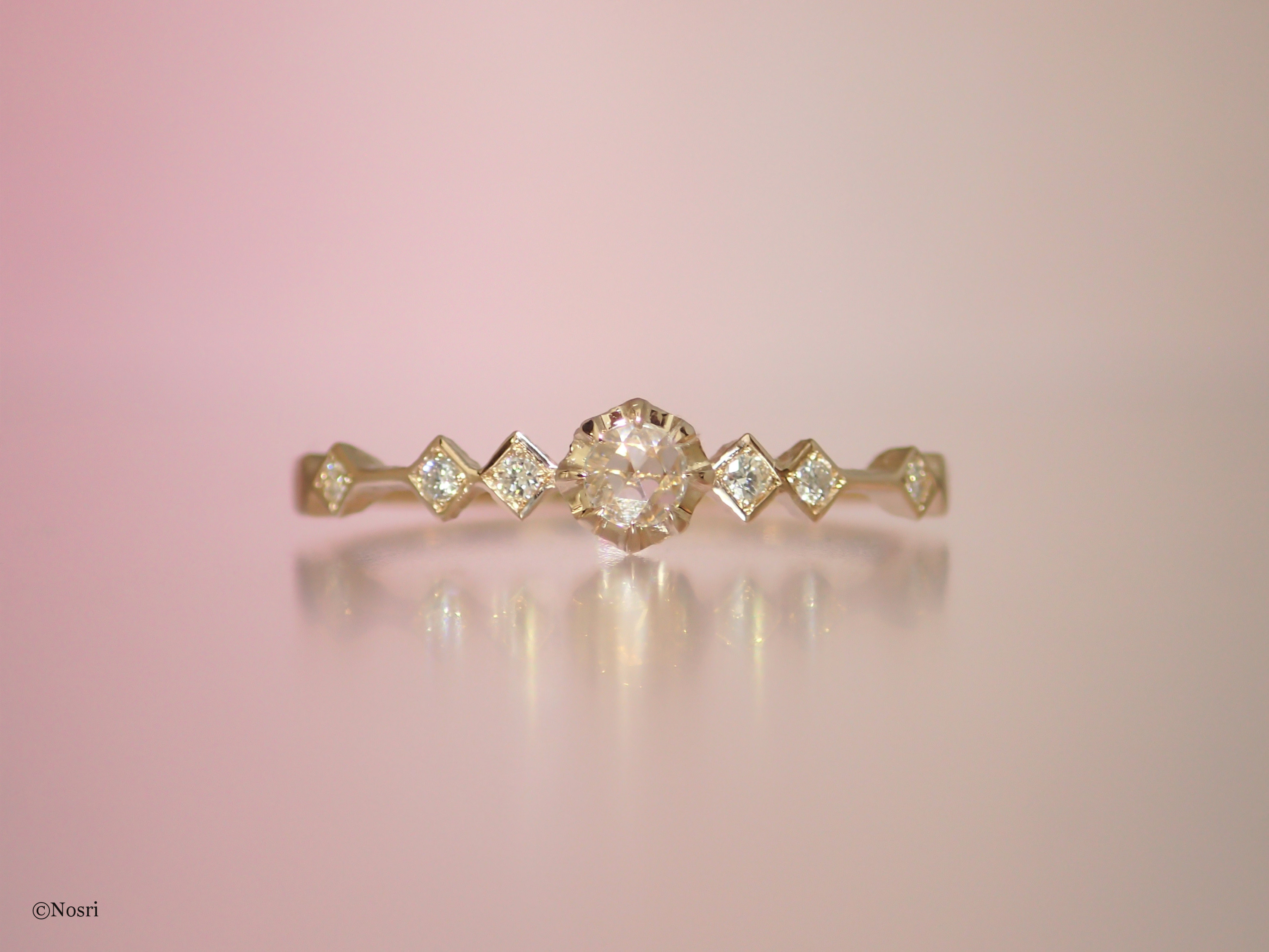 スピカ リング （K10 ローズカットダイヤモンド)