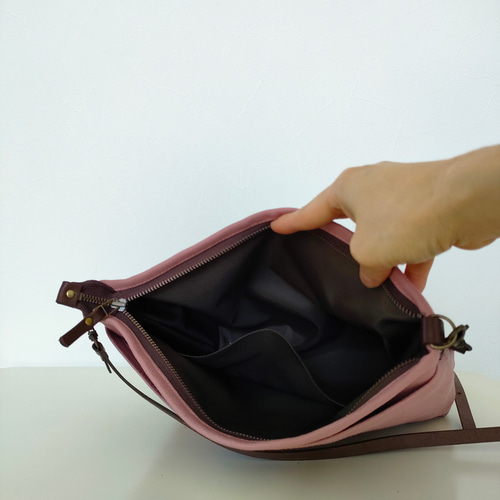 サコッシュみたいなミニショルダー】 シルバーグレー 帆布