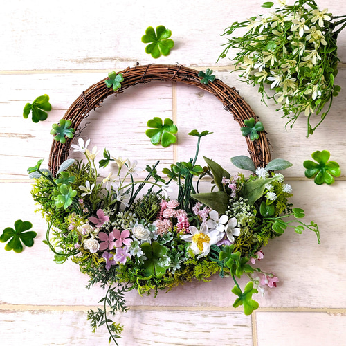 フラワーリース 春爛漫2 咲き誇る花たち 玄関リース 造花 母の日 フラワーリース 春爛漫2 咲き誇る花たち 玄関リース 造花 母の日