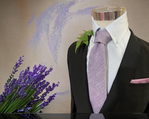 浜松遠州織千織ネクタイ ラベンダー ネクタイ・蝶ネクタイ 六武 京