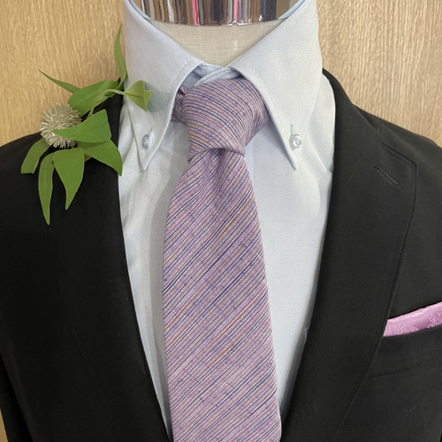 浜松遠州織千織ネクタイ ラベンダー ネクタイ・蝶ネクタイ 六武 京