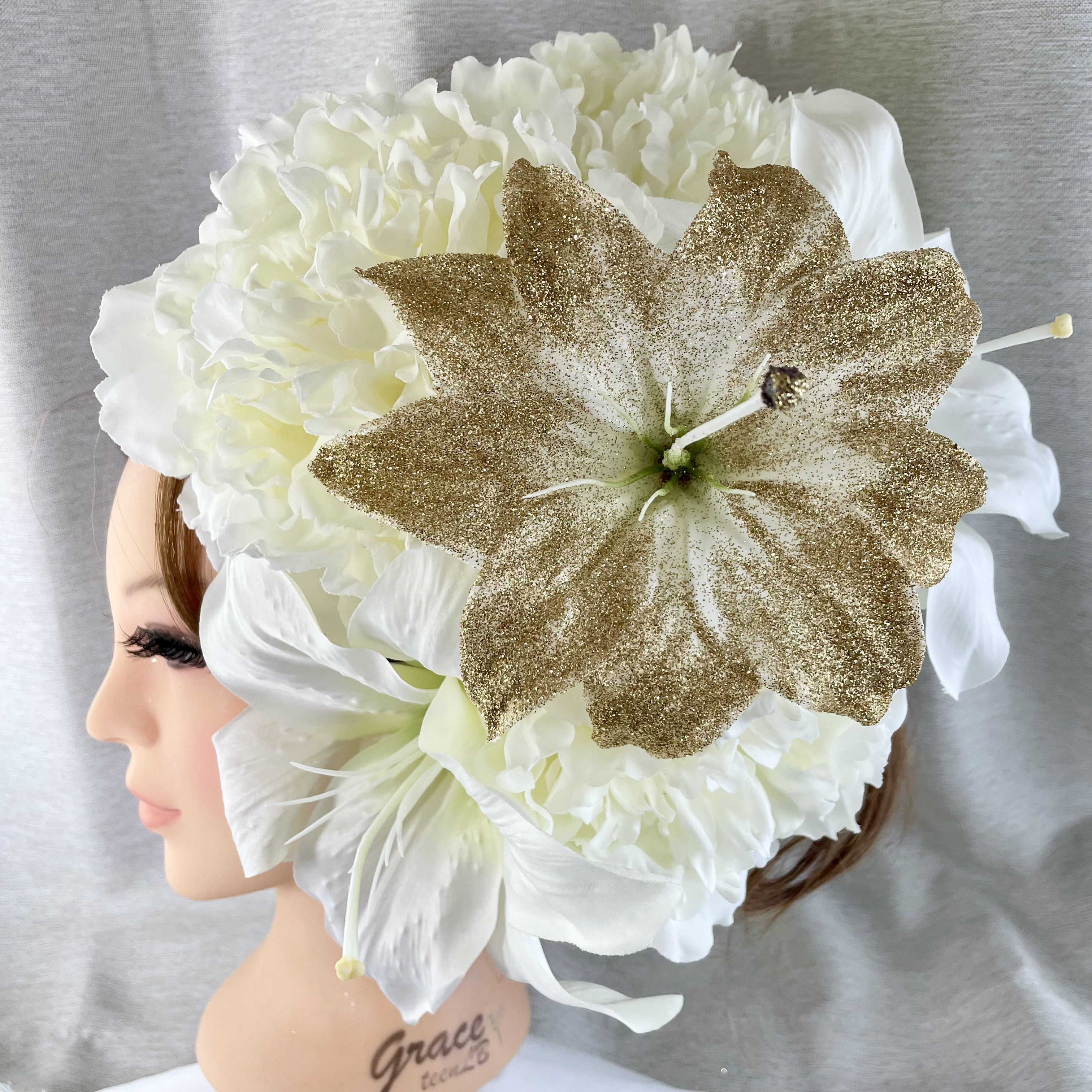 特大　カサブランカ　ピオニー　和装髪飾り　ドレス髪飾り 6,923円