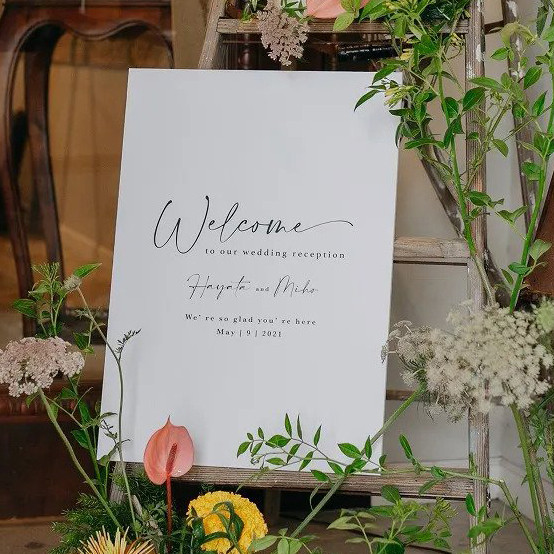 ウェルカムボード承ります(^-^) シンプルウェルカムボード │ウェディング 結婚式 ウェルカム