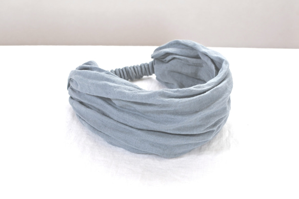 S *亞麻頭巾...法國藍色 第3張的照片