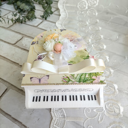 ☆彡白いグランドピアノをドレスアップ ♪ピアノの小物入れ＊薔薇＊トールペイント＆デコレーション＊ 9枚目の画像