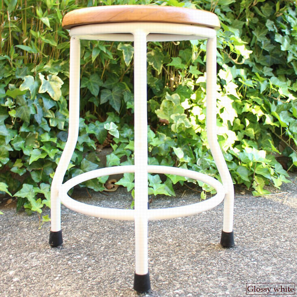 アンティーク レトロ調 チーク 古木 古材 アイアン（鉄脚) 椅子 スツール カフェ チェア ４タイプ MT-002 8枚目の画像