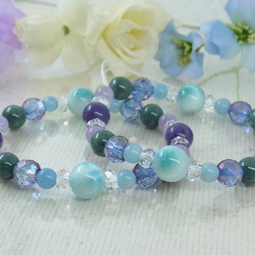 ◇大粒 ラリマー チャロアイト◇オーロラ色◇ラベンダーアメジスト