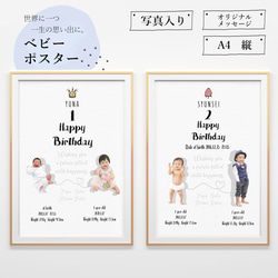 お子様の1歳、2歳～誕生日・ハーフバースデーの記念に！ベビーポスター/バースデーボード/ファーストバースデー/ハーフバー 1枚目の画像