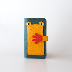 ケロングウォレット』モスグリーン×ネイビー カエルのラウンド
