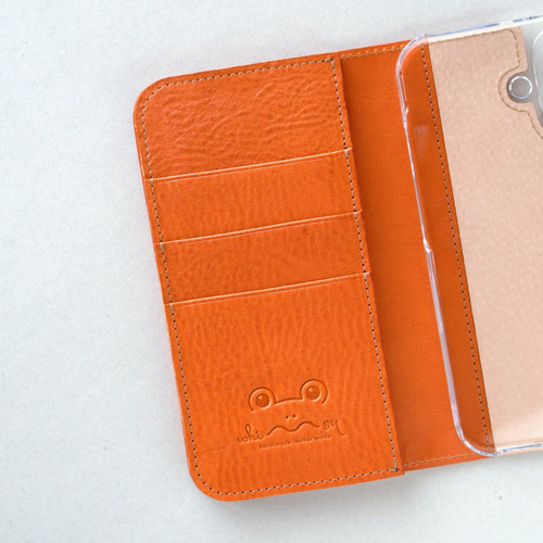 カエルの手帳型スマホケース『ケロPhone』｜本革 レザーケース