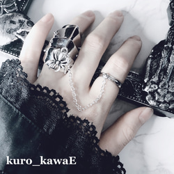 蜘蛛のアーマーチェーンリング / ゴシック アーマーリング 指輪 メンズ