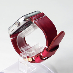 Apple Watch 腕時計ベルト 腕時計バンド 牛革レザー 全ケースサイズ制作 21色から選択可能 6枚目の画像